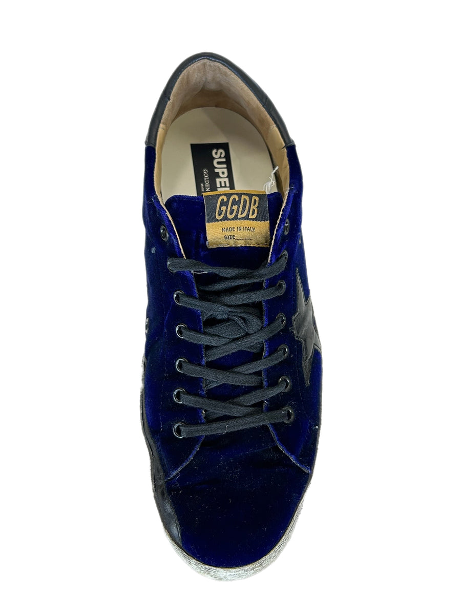 Golden goose blue velvet on sale sneakers