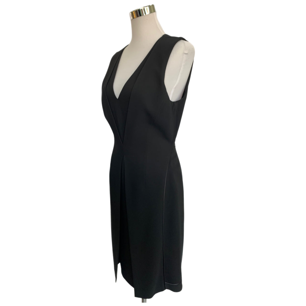 ALEXANDER WANG Black V Neck Dress Sz 10 Open Vault Designer