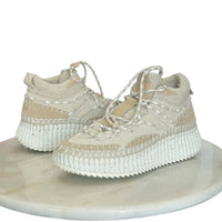 CHLOÉ - Nama Shearling-Lined Suede Sneakers Sz 39