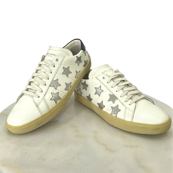 SAINT LAURENT - Silver Star Court Sneakers Sz EU 42