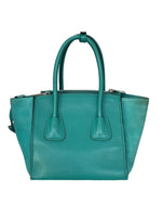 PRADA - Turquoise Leather Glacé Two Way Crossbody Bag