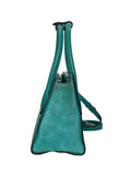 PRADA - Turquoise Leather Glacé Two Way Crossbody Bag