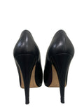 CHANEL - Black Leather CC Heels Sz 39