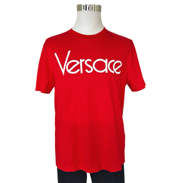 VERSACE - Embroidered Red Logo T-Shirt