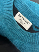 BALENCIAGA - All Over Logo Sweater Sz M