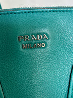 PRADA - Turquoise Leather Glacé Two Way Crossbody Bag