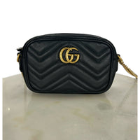 GUCCI - GG Marmont Mini Shoulder Bag Black