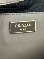 PRADA - Grey Smooth Calfskin Leather Tote Bag