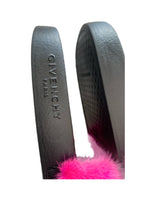 GIVENCHY - Pink Fur & Rubber Slides Sz 38
