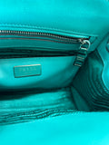 PRADA - Turquoise Leather Glacé Two Way Crossbody Bag