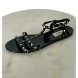 VALENTINO - Rubber Rockstud Sandals Black Sz 40