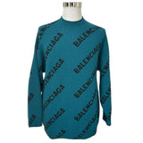 BALENCIAGA - All Over Logo Sweater Sz M