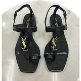 SAINT LAURENT - Cassandra Leather Sandals Sz 40