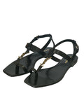 SAINT LAURENT - Cassandra Leather Sandals Sz 40