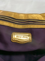 MIU MIU - Metallic Gold Leather Oversized Clutch Bag