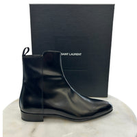 SAINT LAURENT - Eli 25 Leather Boots Sz 42
