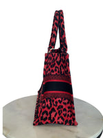 DIOR - Limited Edition Raspberry Animal Pattern Medium Book Tote