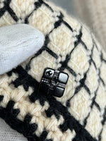 CHANEL - Cream & Black Tweed Knit Long Coat