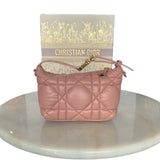 DIOR - Small Macrocannage DiorTravel Nomad Pouch Pink Leather