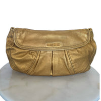 MIU MIU - Metallic Gold Leather Oversized Clutch Bag