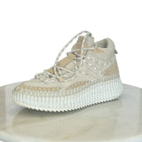 CHLOÉ - Nama Shearling-Lined Suede Sneakers Sz 39