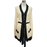 BALMAIN - Black & White Knit Cardigan Sz 40