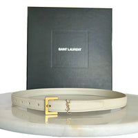 SAINT LAURENT - Cassandre Thin Belt With Square Buckle