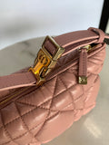 DIOR - Small Macrocannage DiorTravel Nomad Pouch Pink Leather