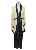 BALMAIN - Black & White Knit Cardigan Sz 40