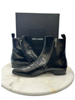 SAINT LAURENT - Eli 25 Leather Boots Sz 42