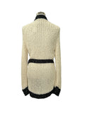 BALMAIN - Black & White Knit Cardigan Sz 40