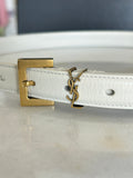 SAINT LAURENT - Cassandre Thin Belt With Square Buckle