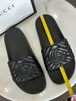 GUCCI - Black Matelassé Rubber Slides EU 40