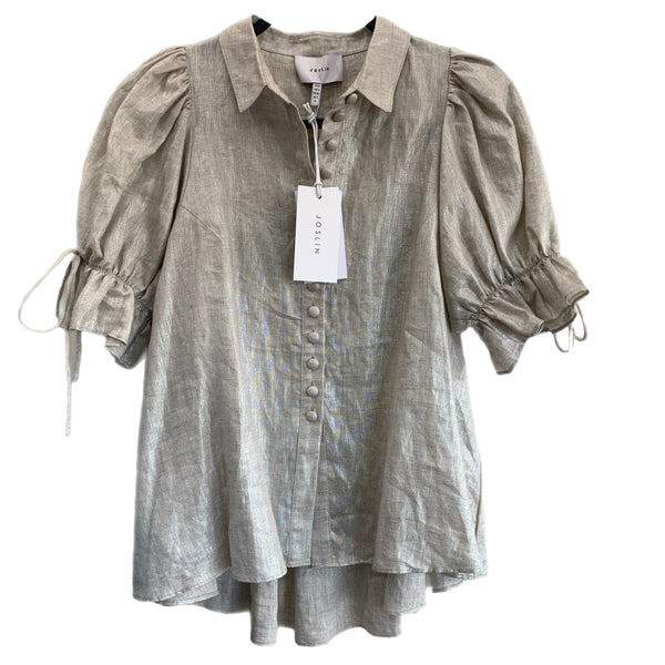 JOSLIN - Sara Metallic Linen Shirt Sz S