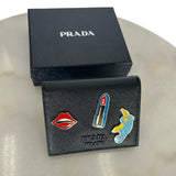 PRADA - Saffiano Smalto Metal Pins Compact Wallet