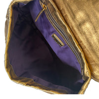 MIU MIU - Metallic Gold Leather Oversized Clutch Bag