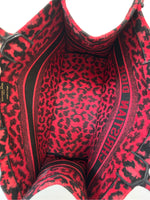 DIOR - Limited Edition Raspberry Animal Pattern Medium Book Tote