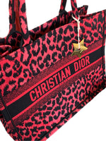 DIOR - Limited Edition Raspberry Animal Pattern Medium Book Tote