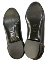 CHANEL - Black Quilted Leather Flats Sz 38.5