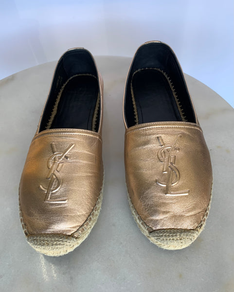 Ysl cheap espadrilles gold